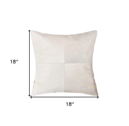 18" White Cowhide Throw Pillow HomeRoots