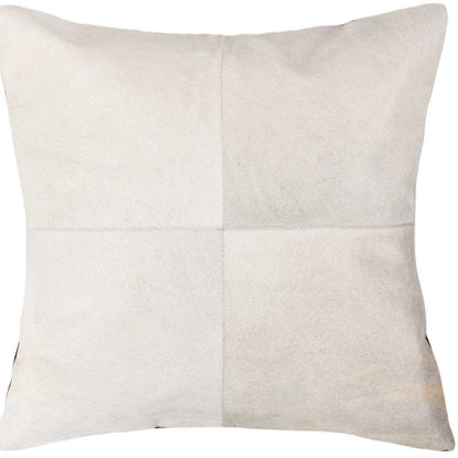 18" White Cowhide Throw Pillow HomeRoots