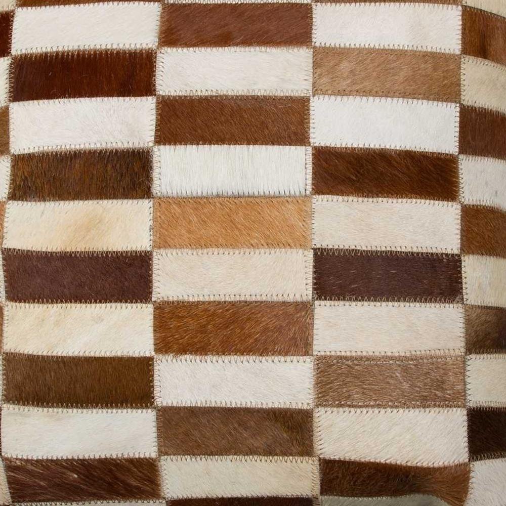 18" Brown and White Cowhide Throw Pillow HomeRoots