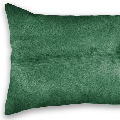 12" X 20" Green Cowhide Throw Pillow HomeRoots