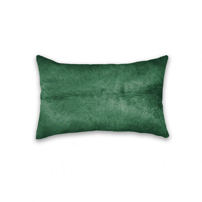 12" X 20" Green Cowhide Throw Pillow HomeRoots