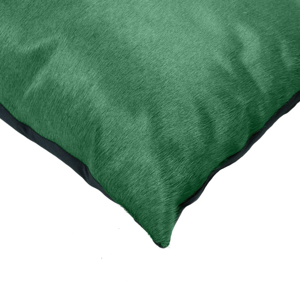 12" X 20" Green Cowhide Throw Pillow HomeRoots
