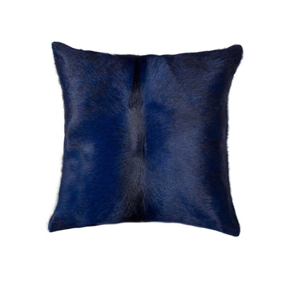 18" Navy Cowhide Throw Pillow