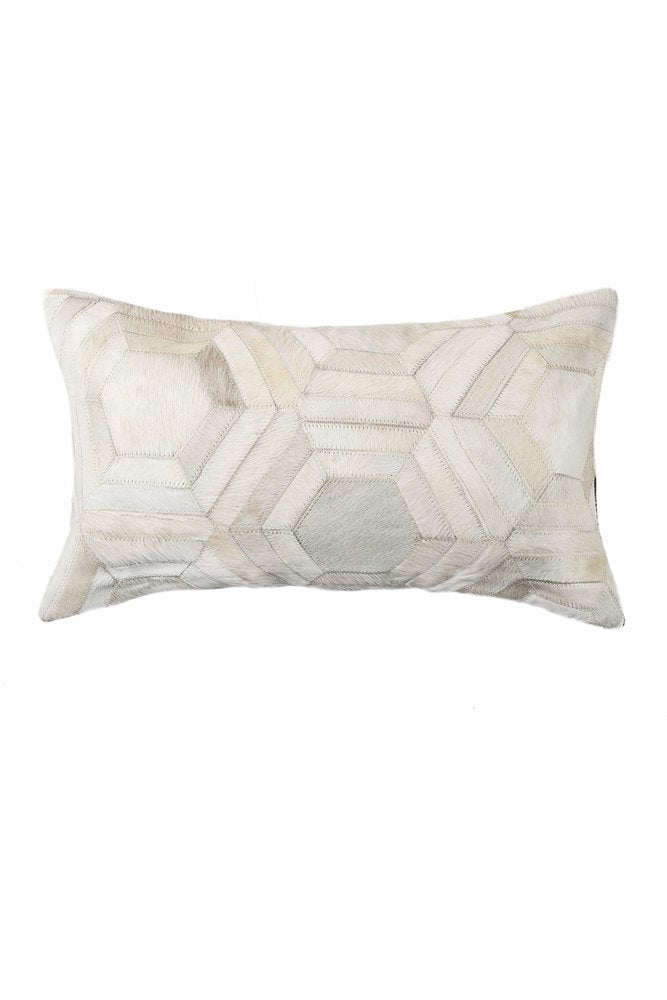 12 X 20 Black And White Cowhide Throw Pillow — view 1