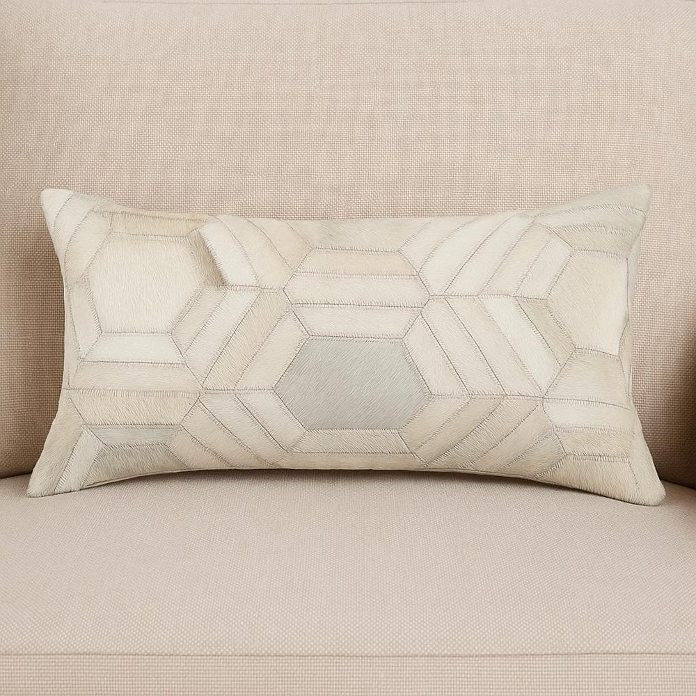 12 X 20 Black And White Cowhide Throw Pillow — view 6