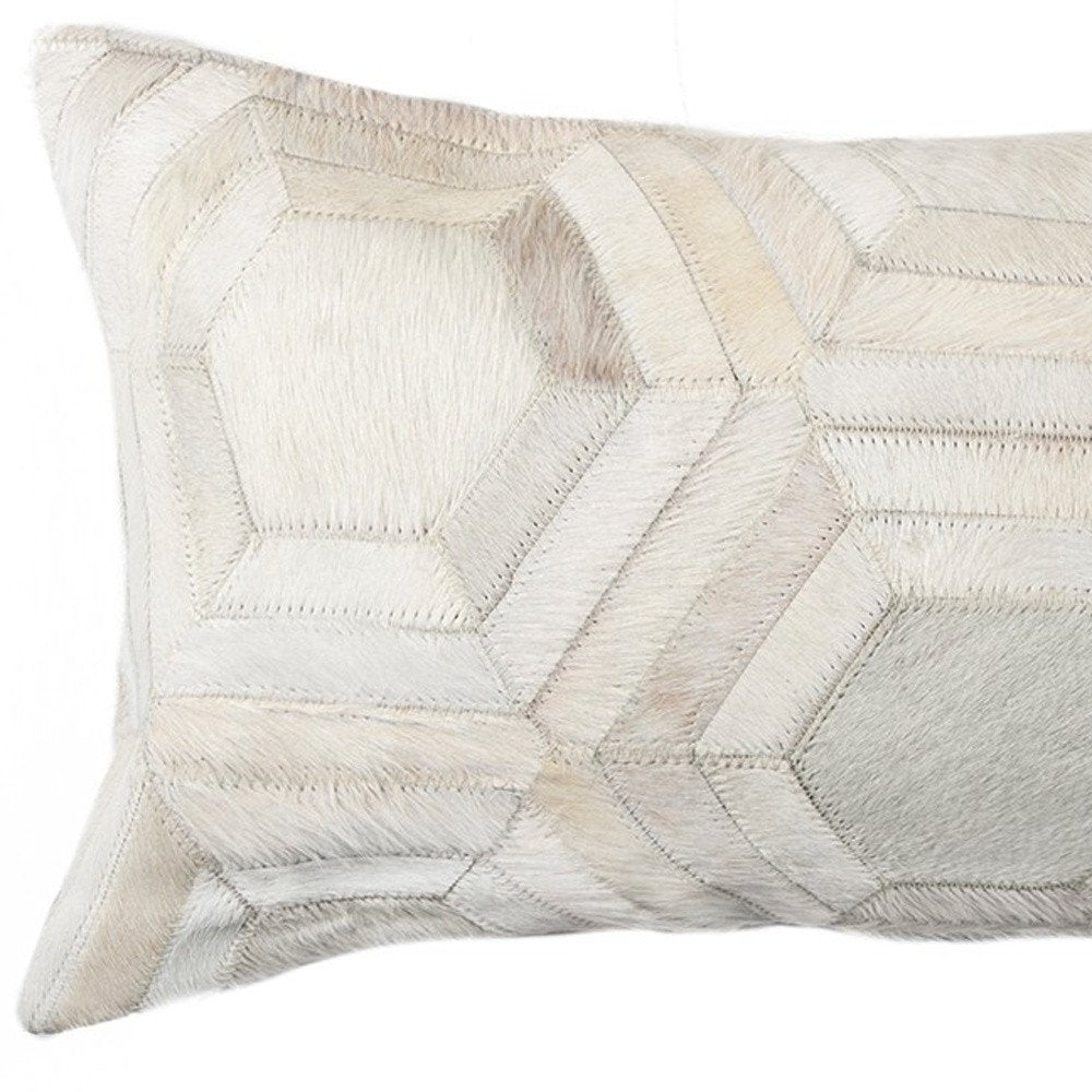 12 X 20 Black And White Cowhide Throw Pillow — view 4
