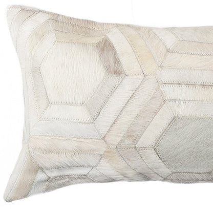 12 X 20 Black And White Cowhide Throw Pillow