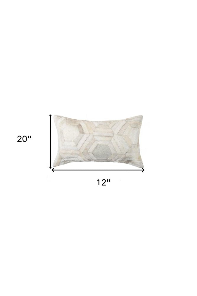 12 X 20 Black And White Cowhide Throw Pillow — view 5
