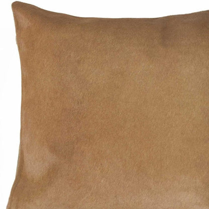 Set of Two 18" Tan Cowhide Throw Pillows HomeRoots