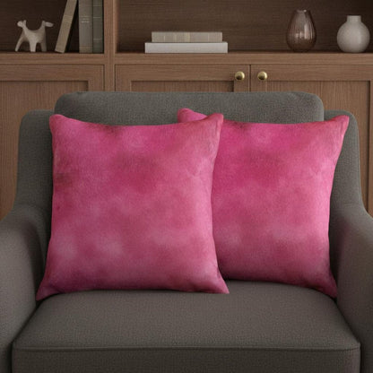 Set of Two 18" Fuchsia Cowhide Throw Pillows HomeRoots