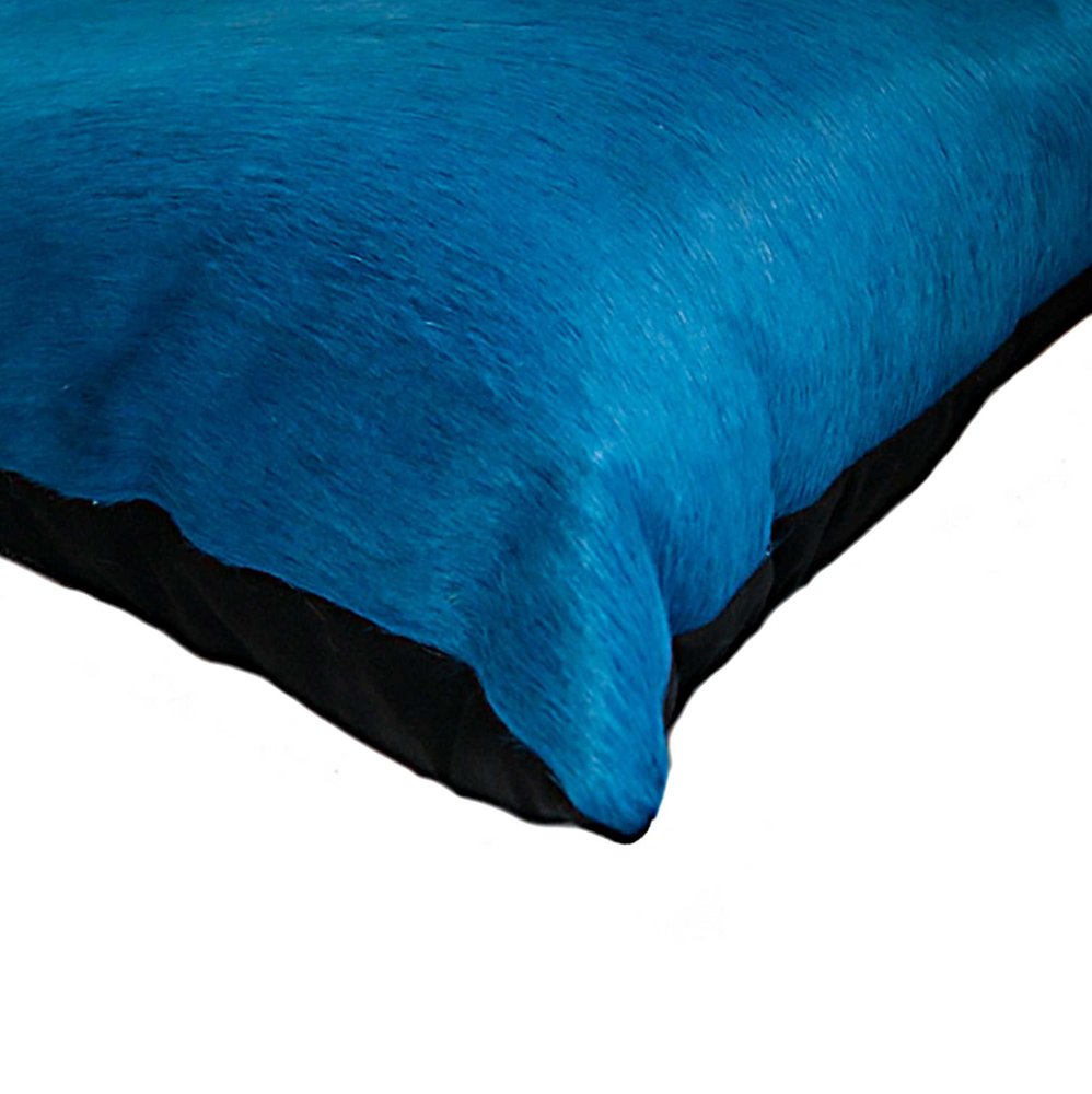 Set of Two 18" Royal Blue Cowhide Throw Pillows — view 2