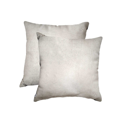 Set of Two Off White Cowhide Throw Pillow HomeRoots