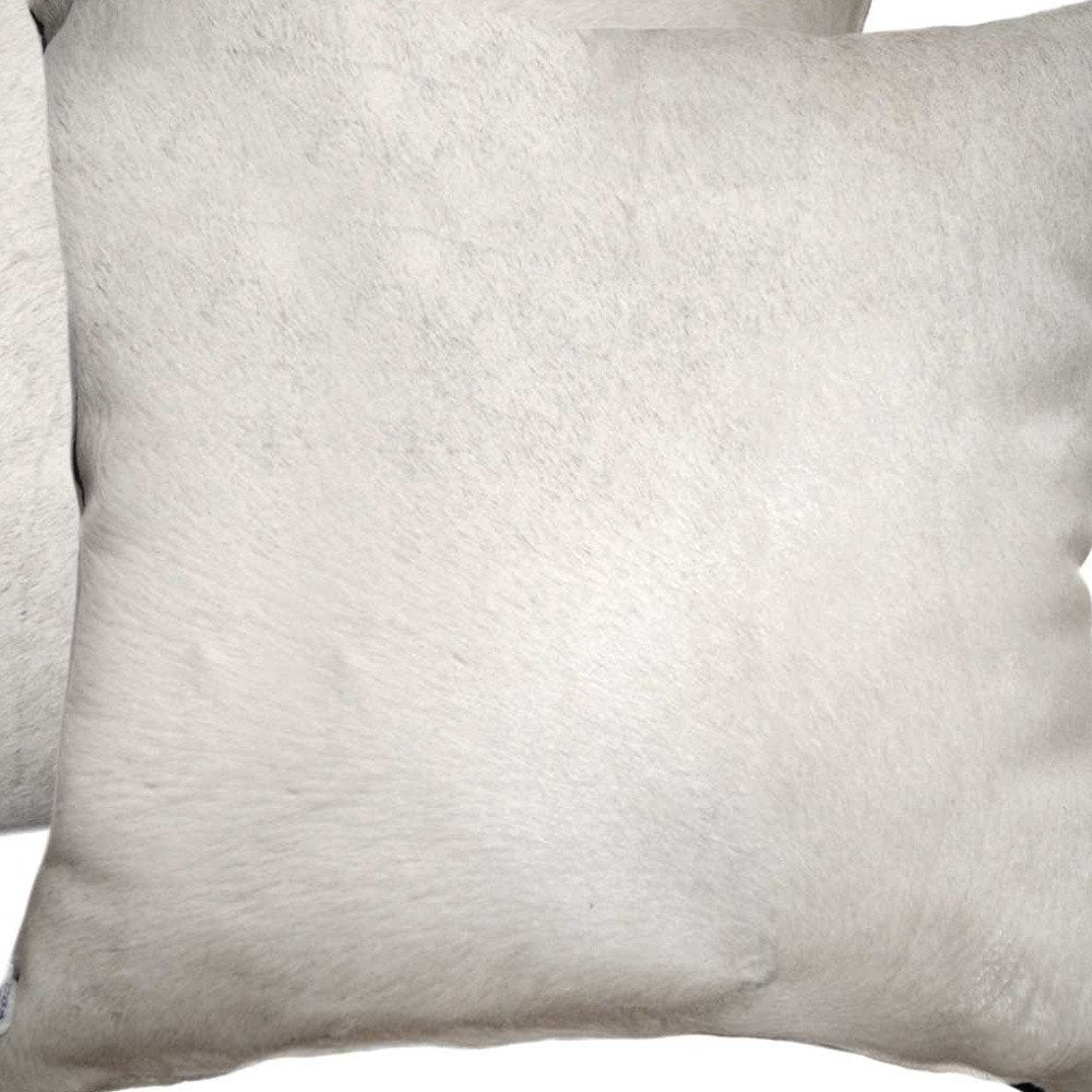 Set of Two Off White Cowhide Throw Pillow — view 2