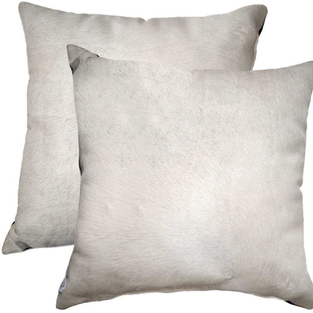 Set of Two Off White Cowhide Throw Pillow HomeRoots