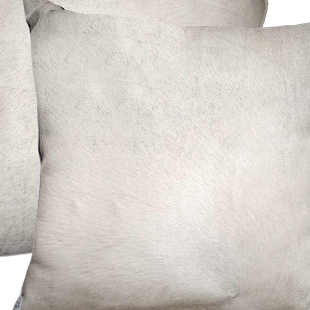 Set of Two Off White Cowhide Throw Pillow — view 4