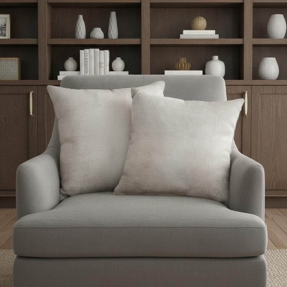 Set of Two Off White Cowhide Throw Pillow HomeRoots