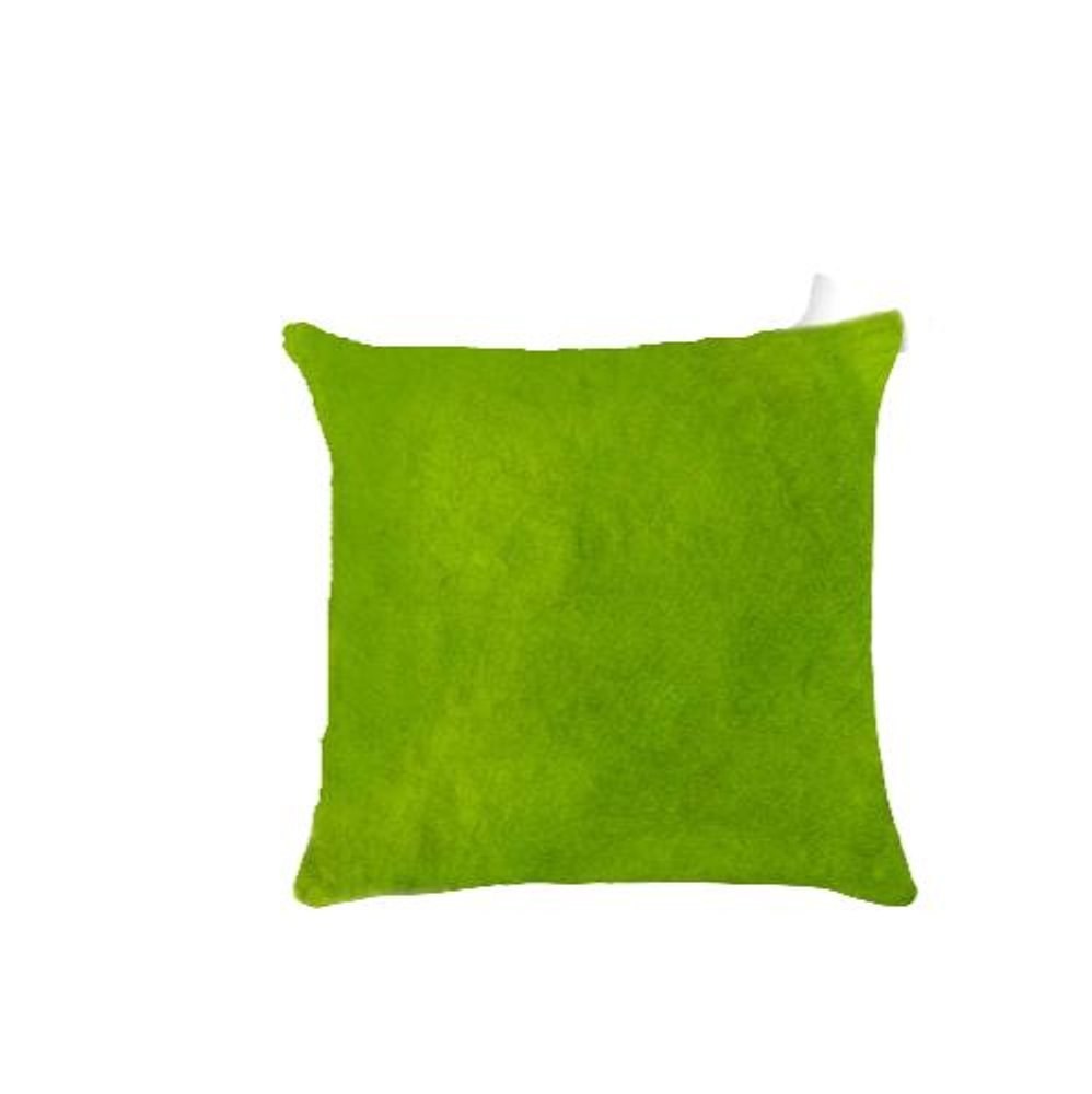 Set of Two Lime Green Cowhide Throw Pillow — view 1