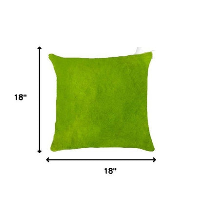 Set of Two Lime Green Cowhide Throw Pillow HomeRoots