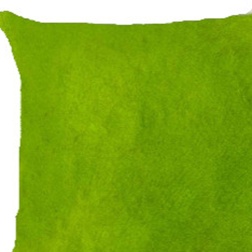 Set of Two Lime Green Cowhide Throw Pillow — view 4