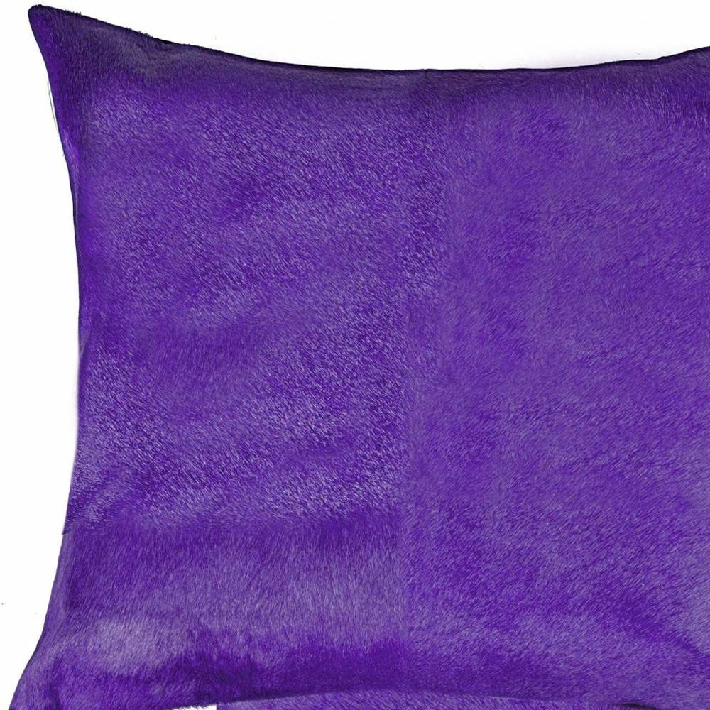 Set of Two 18" Purple Cowhide Throw Pillows HomeRoots