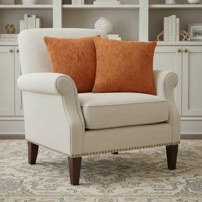 Set of Two 18" Orange Genuine Cowhide Throw Pillows HomeRoots