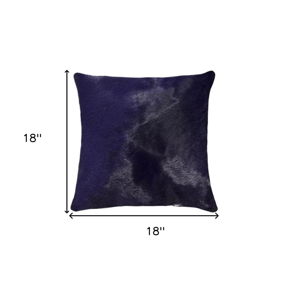 Set of Two 18" Navy Cowhide Throw Pillow — view 5