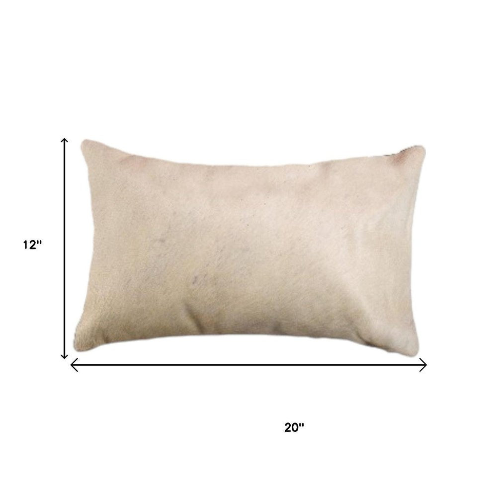 Set of Two 12" X 20" Tan Cowhide Throw Pillows — view 7