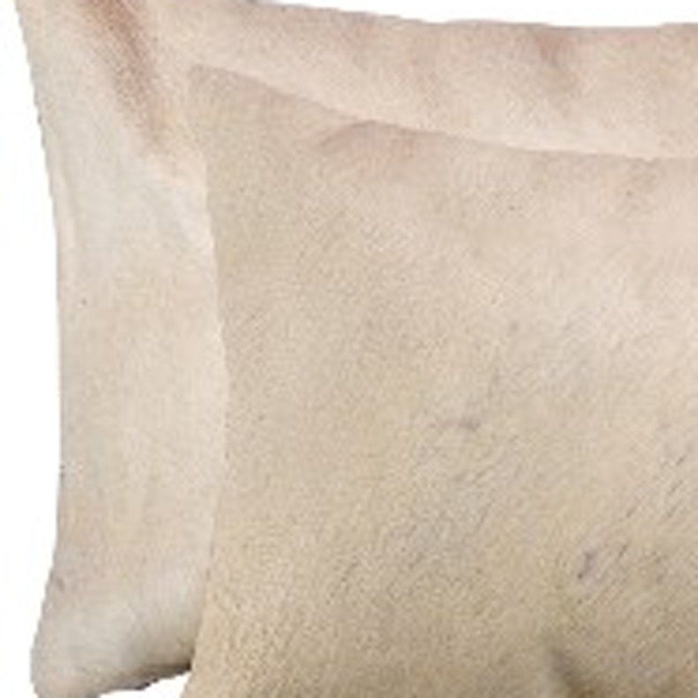 Set of Two 12" X 20" Tan Cowhide Throw Pillows HomeRoots