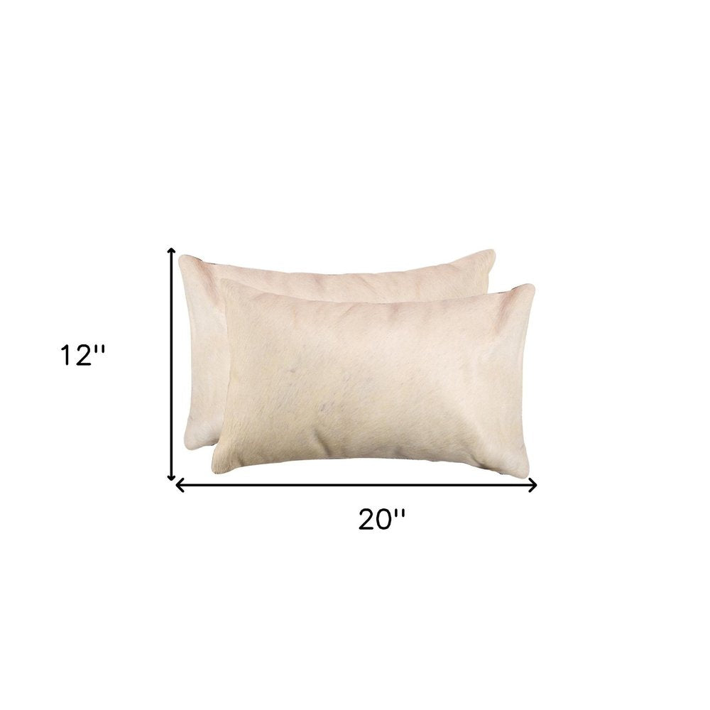 Set of Two 12" X 20" Natural Cowhide Throw Pillow — view 4