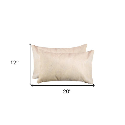 Set of Two 12" X 20" Natural Cowhide Throw Pillow HomeRoots