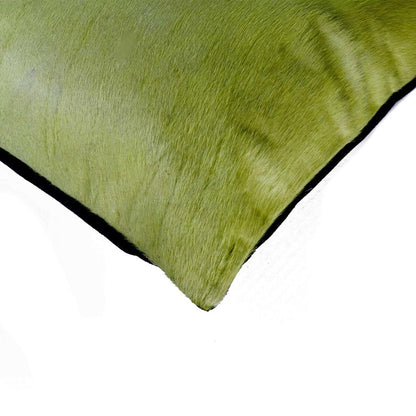 Set of Two 12" X 20" Lime Green Cowhide Throw Pillow HomeRoots