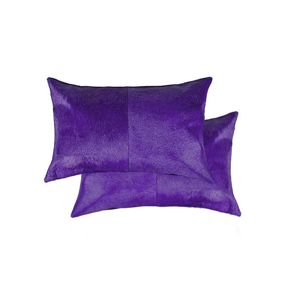 12 X 20 Purple Cowhide Throw Pillow HomeRoots