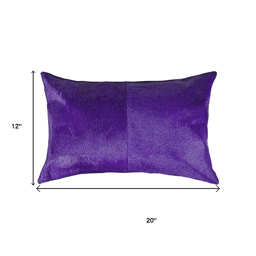 12 X 20 Purple Cowhide Throw Pillow HomeRoots