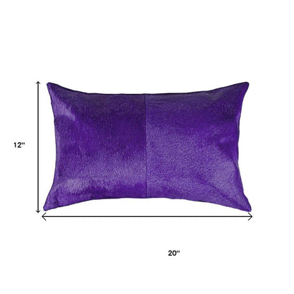 12 X 20 Purple Cowhide Throw Pillow HomeRoots