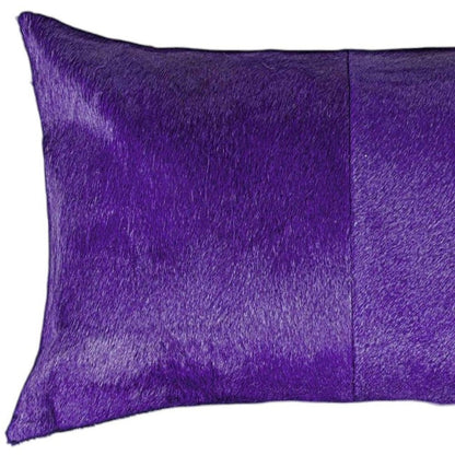 12 X 20 Purple Cowhide Throw Pillow HomeRoots