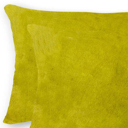 12" X 20" X 5" Yellow Cowhide  Pillow 2 Pack HomeRoots