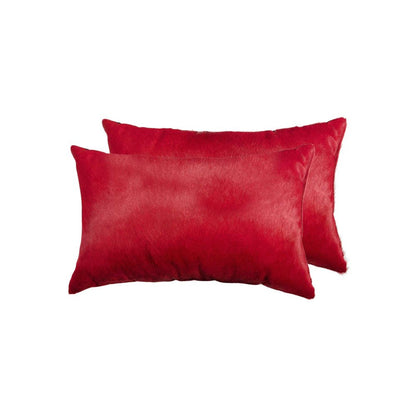 12" X 20" X 5" Wine Cowhide  Pillow 2 Pack HomeRoots