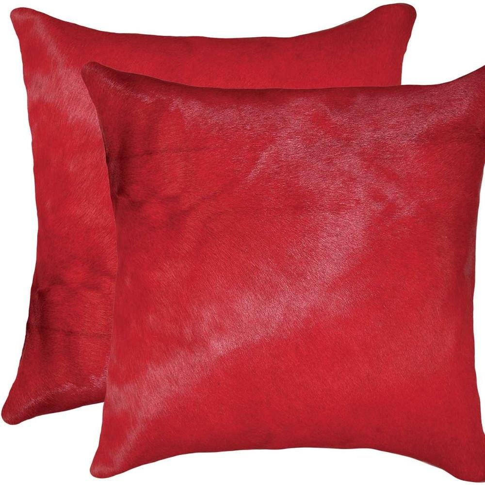 18" X 18" X 5" Wine Cowhide  Pillow 2 Pack — view 4