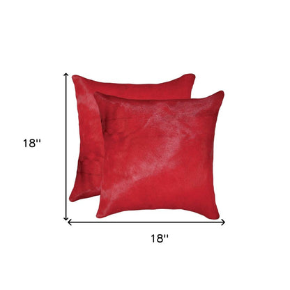 18" X 18" X 5" Wine Cowhide  Pillow 2 Pack HomeRoots