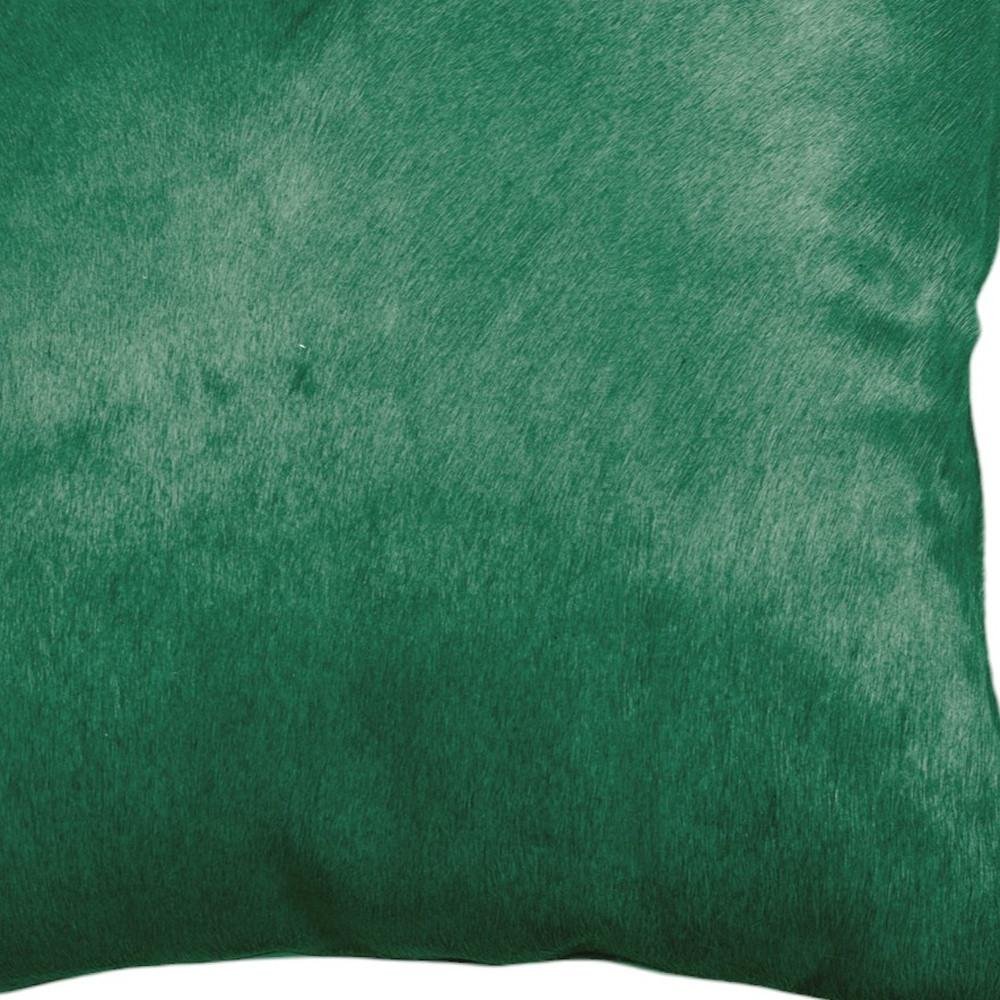 Set of Two 18" Green Cowhide Throw Pillows HomeRoots