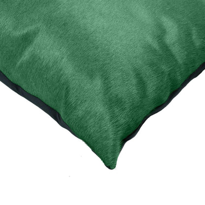 Set of Two 18" Green Cowhide Throw Pillows HomeRoots