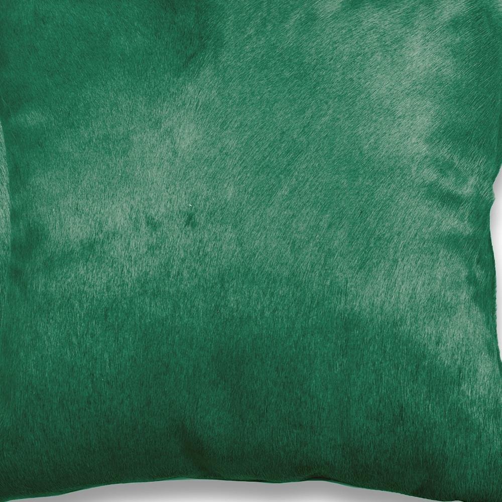 Set of Two 18" Green Cowhide Throw Pillows — view 4