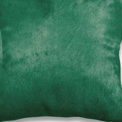 Set of Two 18" Green Cowhide Throw Pillows HomeRoots