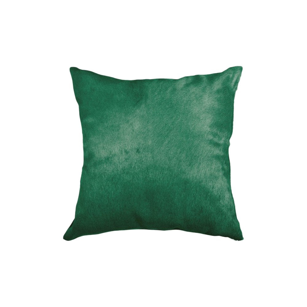 Set of Two 18" Green Cowhide Throw Pillows — view 5