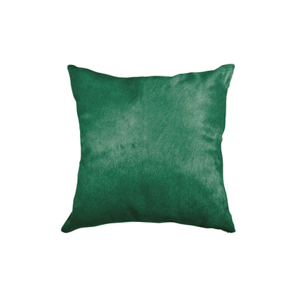 Set of Two 18" Green Cowhide Throw Pillows HomeRoots