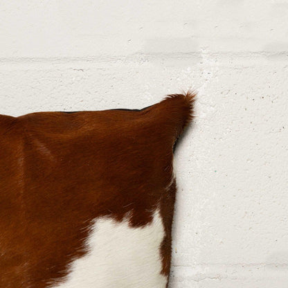 Set of Two 18" Brown And White Cowhide Throw Pillows HomeRoots