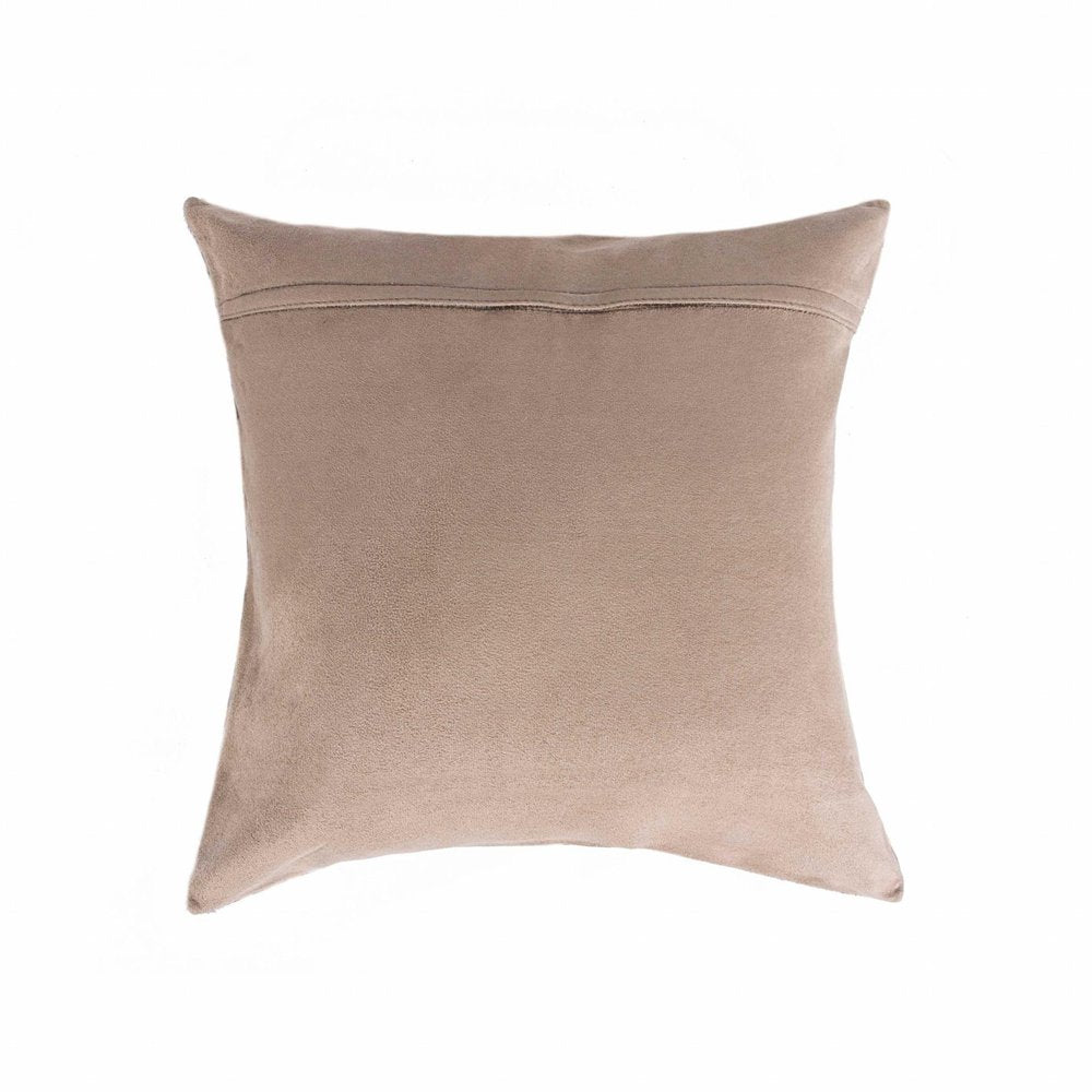 Set of Two 18" Brown And White Cowhide Throw Pillows HomeRoots
