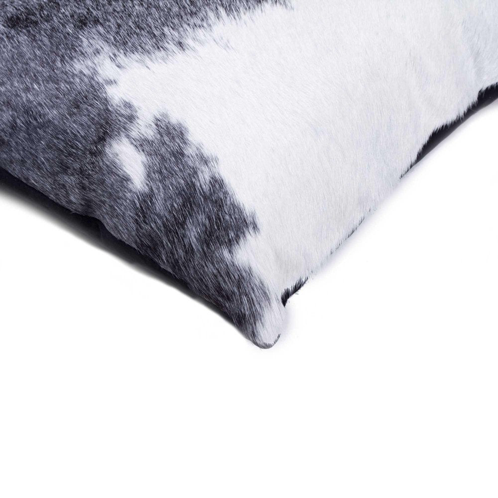 Set of Two 18" Gray and White Cowhide Throw Pillow — view 2