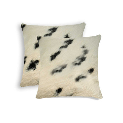 18 X 18 Black And White Cowhide Throw Pillow HomeRoots