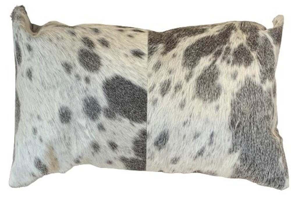 Set Of 2 Gray And White Natural Cowhide Pillows — view 1